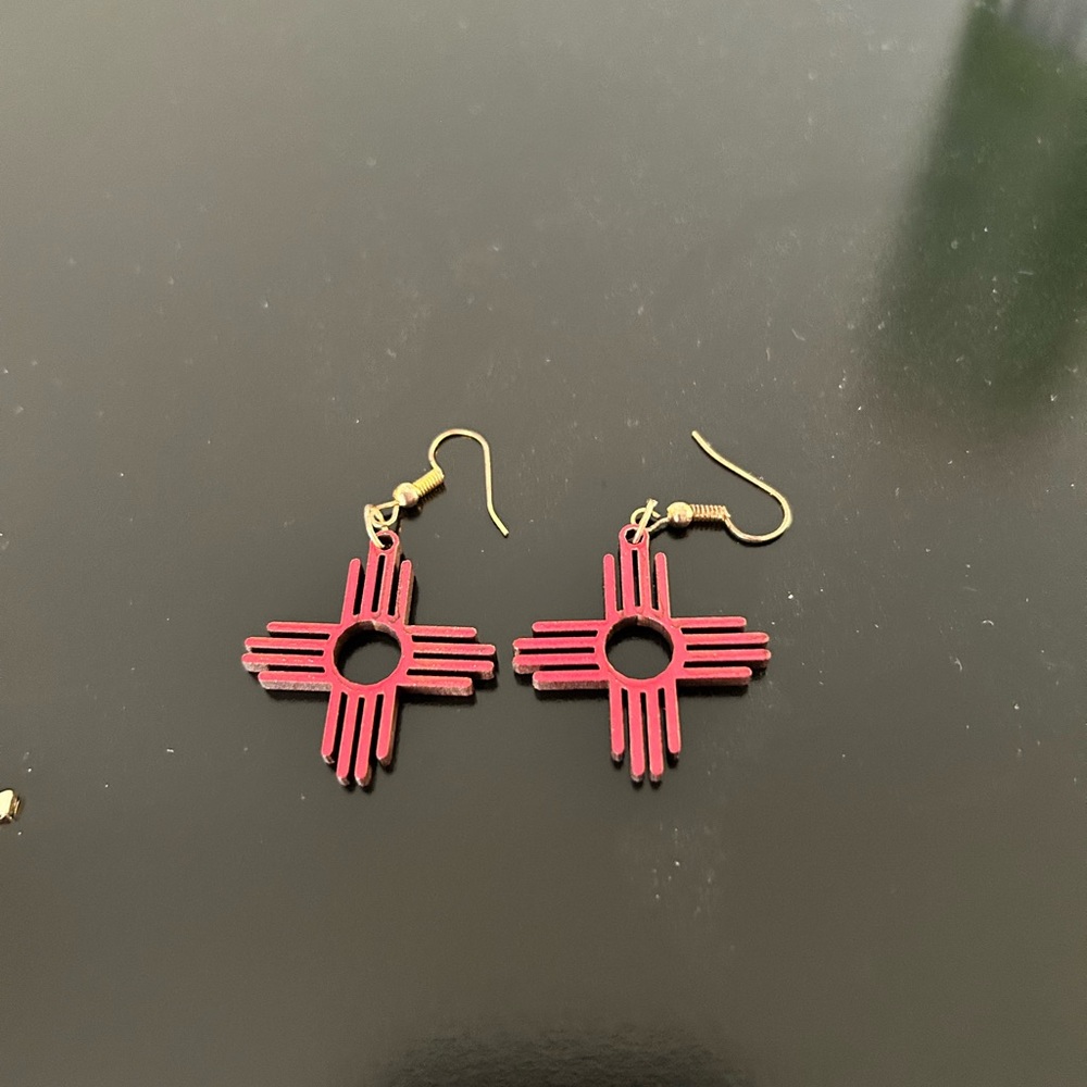 Red Zia New Mexico Earrings
